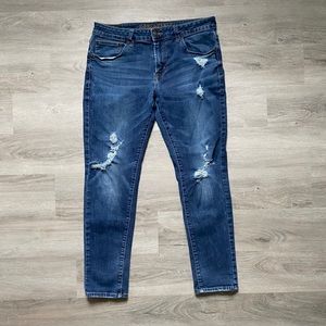 AE Men’s Skinny Medium Wash Distressed Jeans 34x30